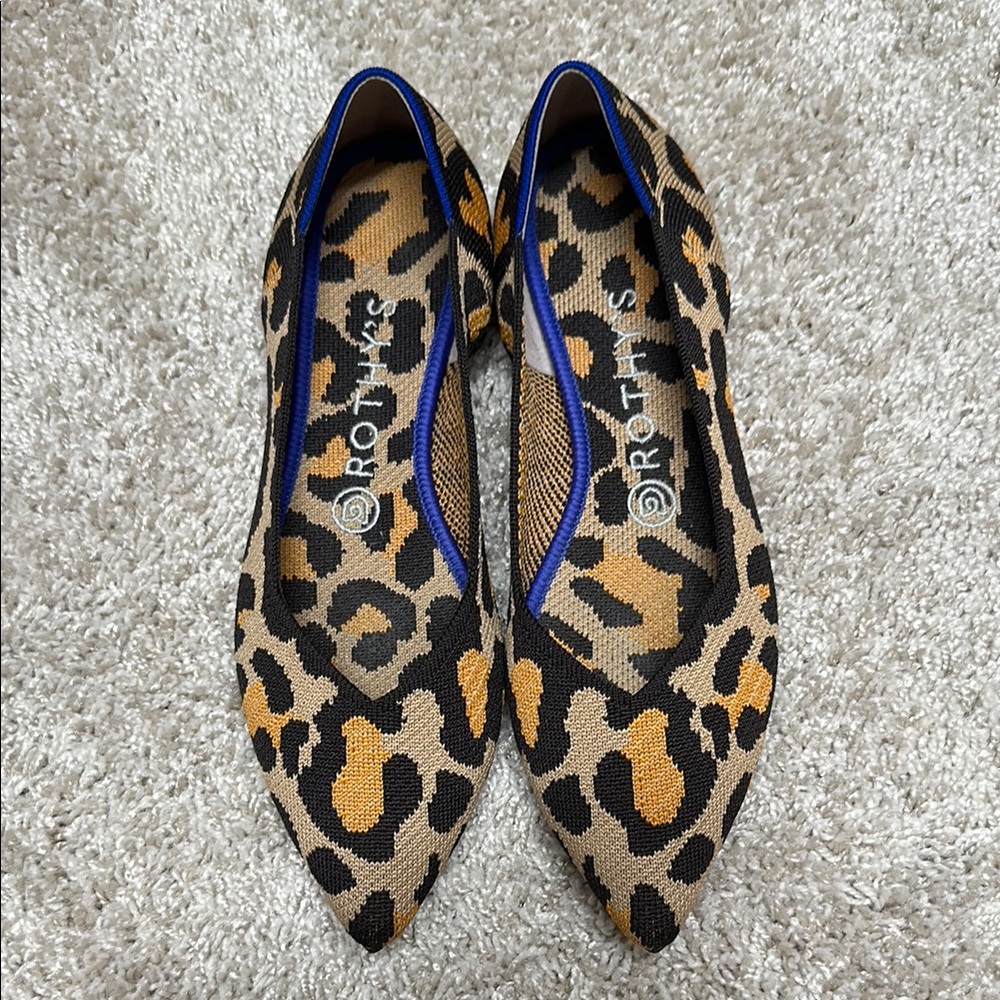 Rothy's The Point “Big Cat” Leopard Flats